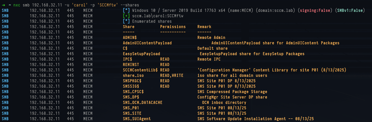 NetExec smb share enumeration