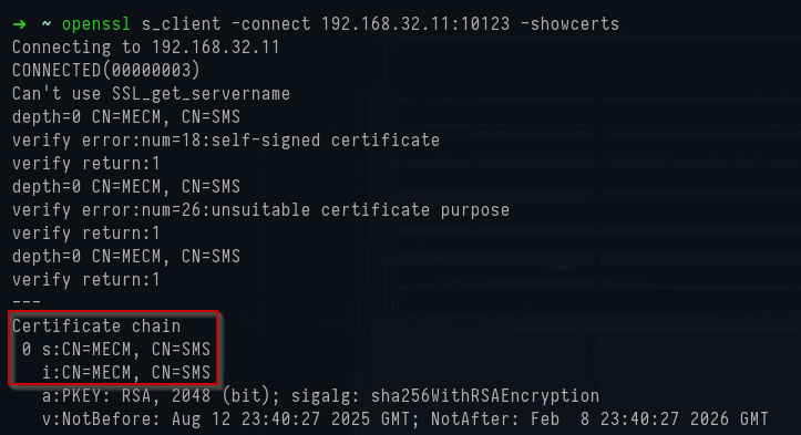 OpenSSL certificate