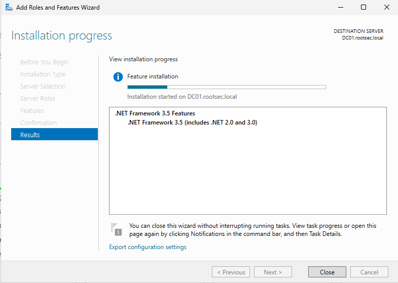 .NET Framework install on DC