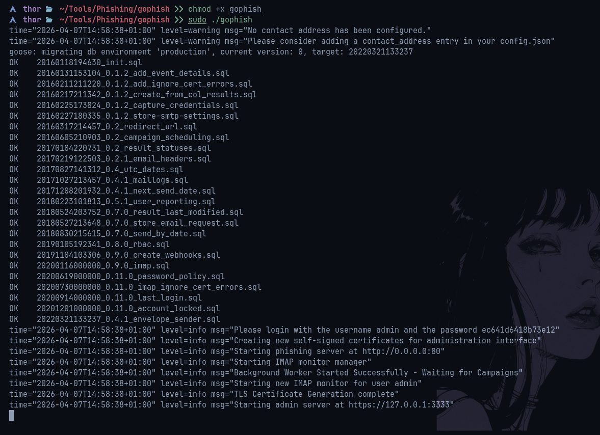 Running GoPhish