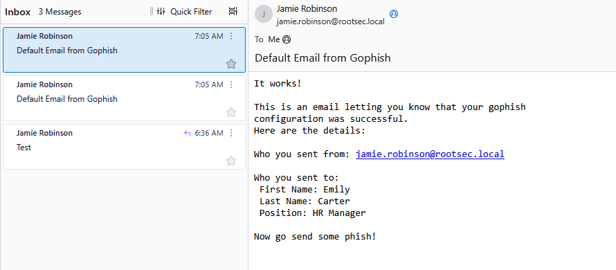 Email sent