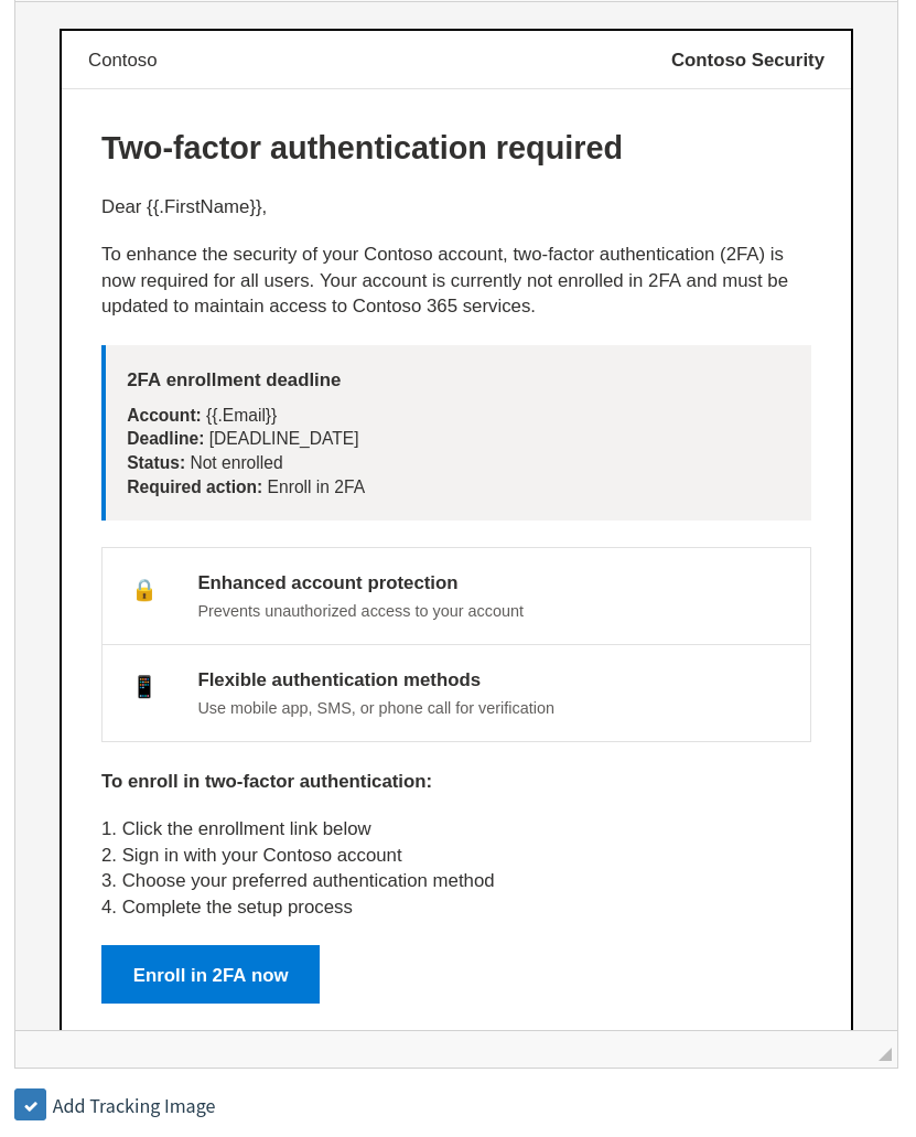 Email template