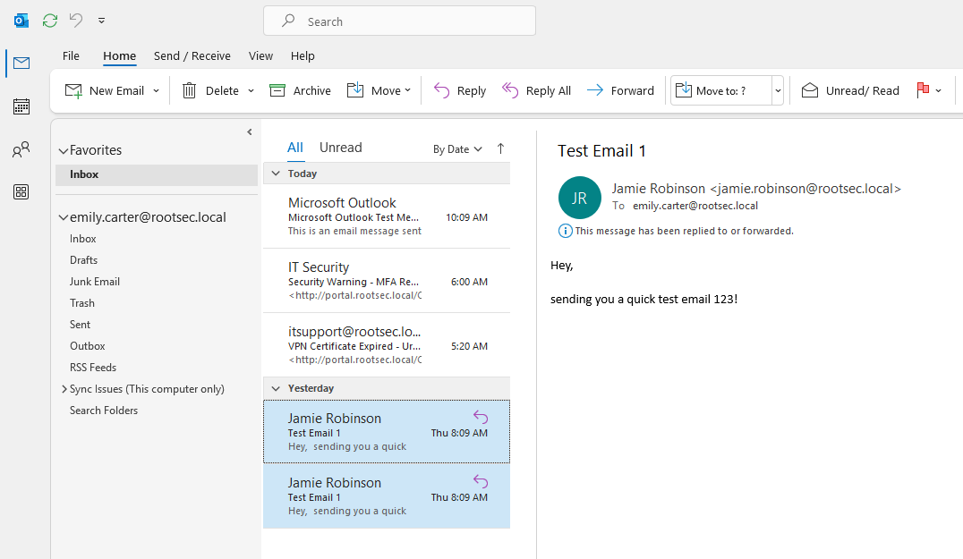 Demo email conversation