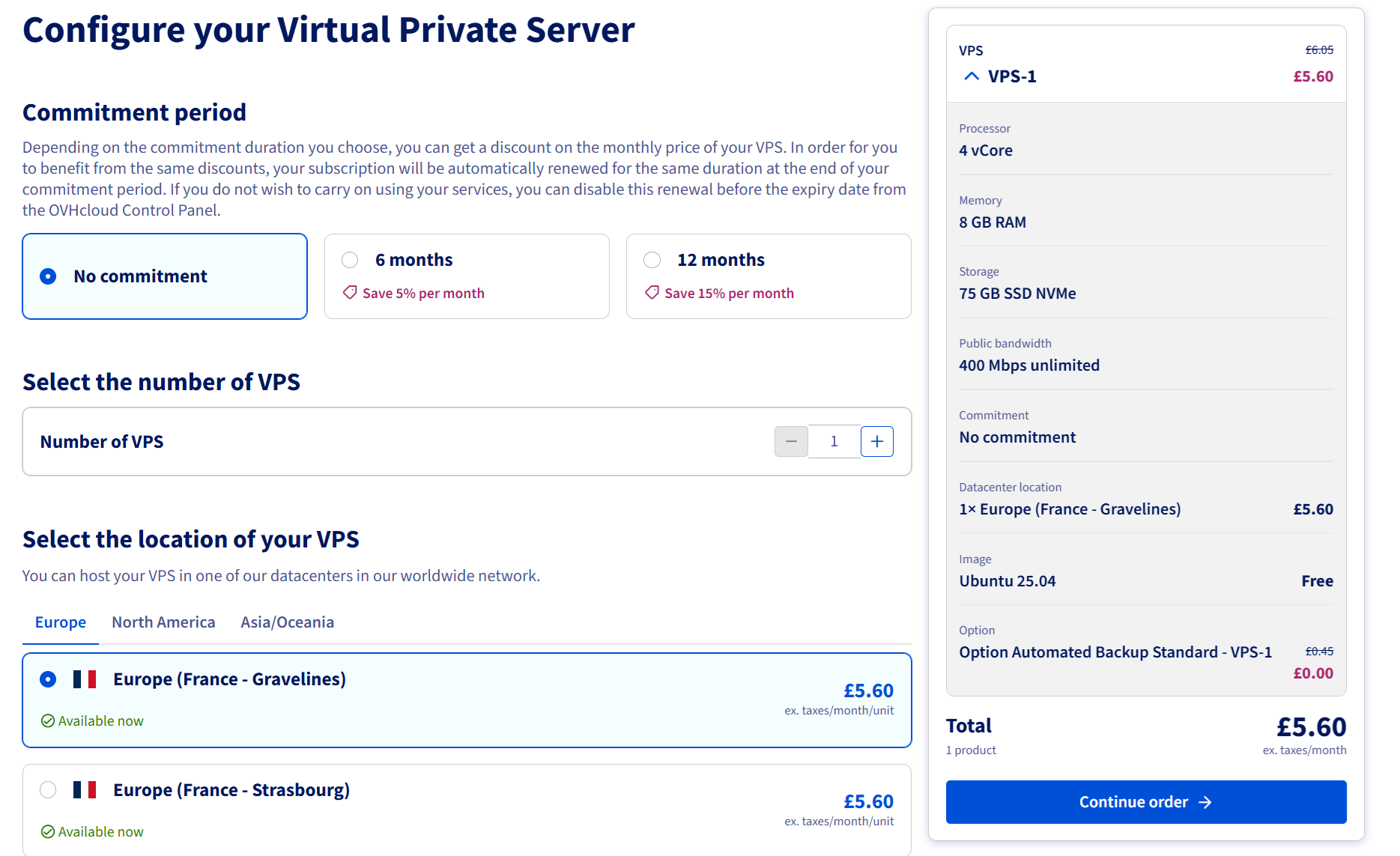 OVH VPS-1 pricing