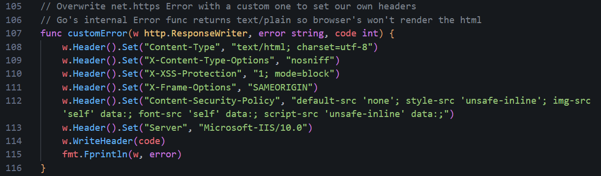 Additional headers set