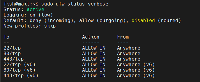 UFW active rules