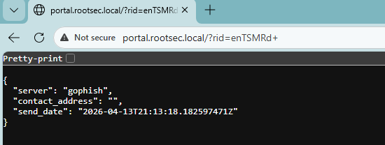 Exposed GoPhish details