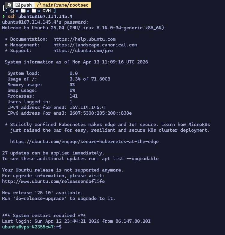 SSH access to VPS