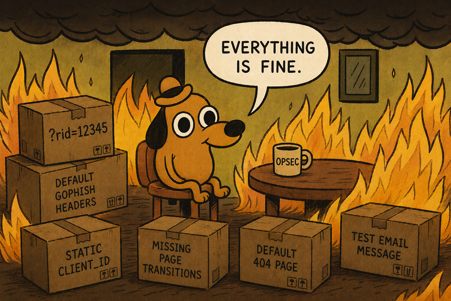 This is fine OPSEC meme