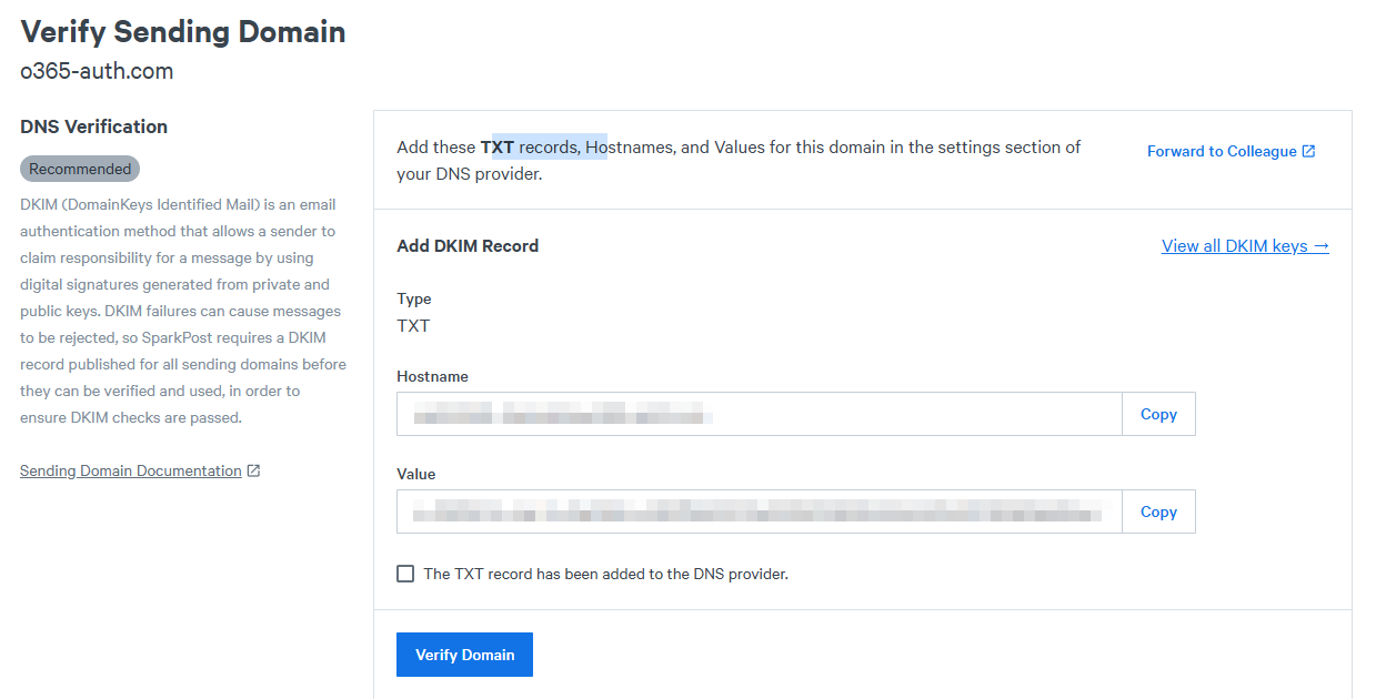 Domain verification