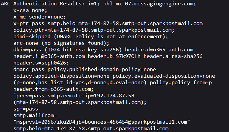 Email header checks