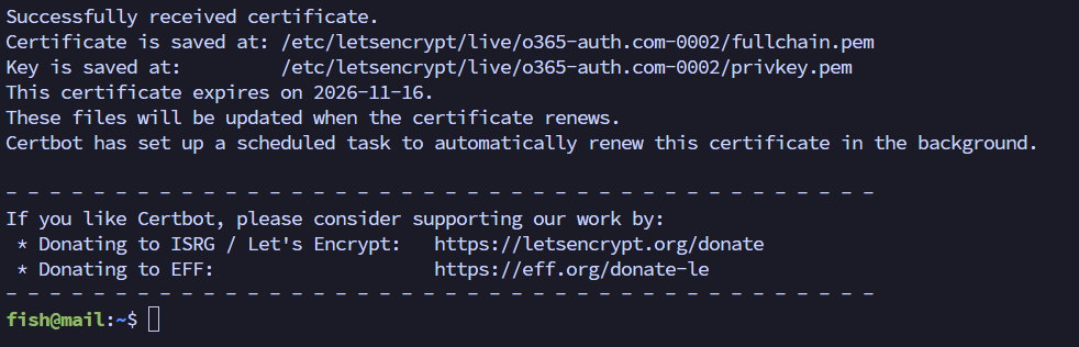 Certbot certificate complete