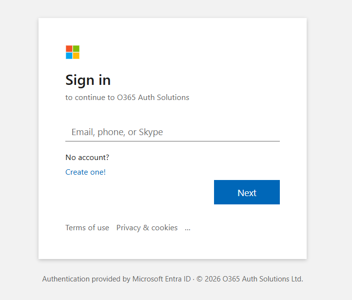 Microsoft-styled authorize page