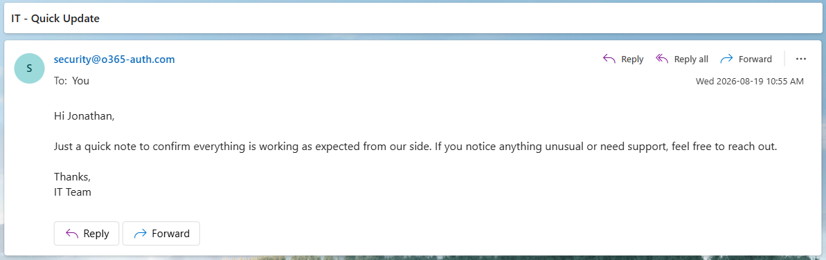 Test email received