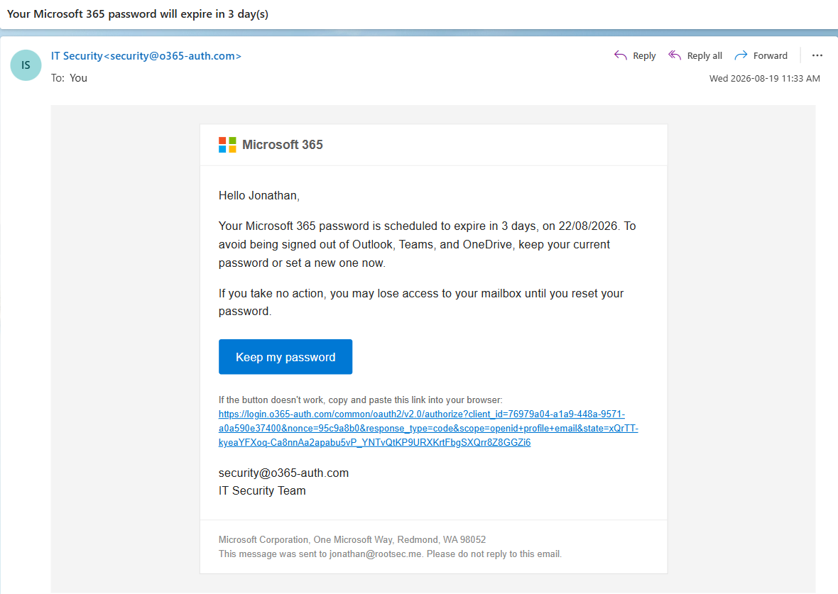 Email landed in inbox