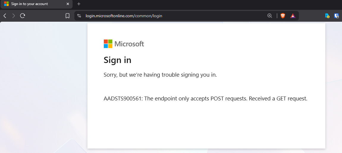 Redirect to MS page