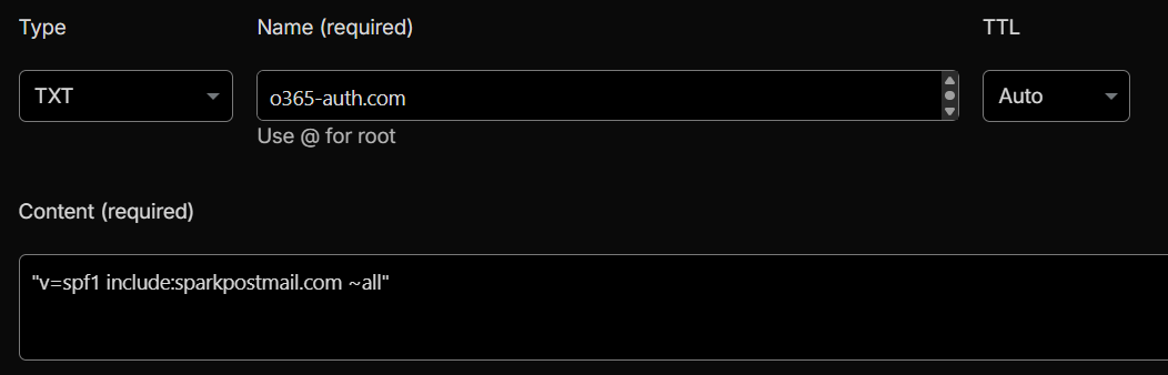 SPF record added