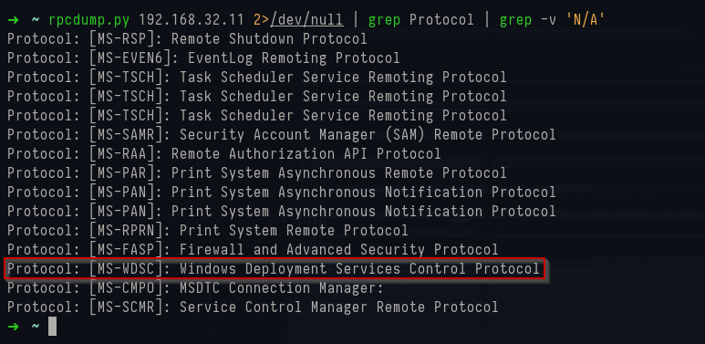 Rpcdump.py output